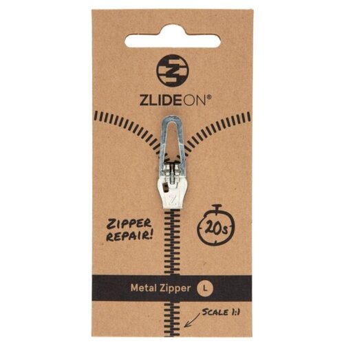 набор из 5 бегунков для молний zlideon multipack metal Бегунок для молнии ZlideOn Metal Zipper L 5A-2 (Silver)