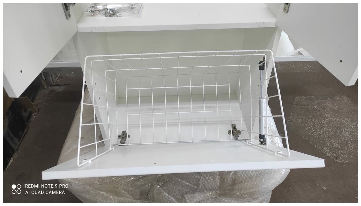 Шкаф над стиральной машиной Vod-ok 60 см с корзиной Белый - фотография № 2