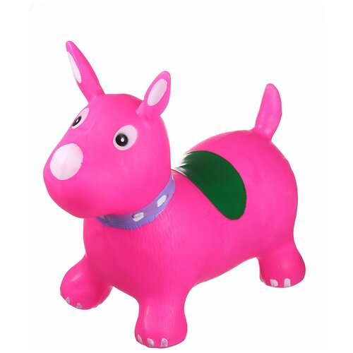 Надувная прыгалка собака розовая / детский попрыгун / прыгунок для детей игрушка попрыгун gymnic hop 55 см красный