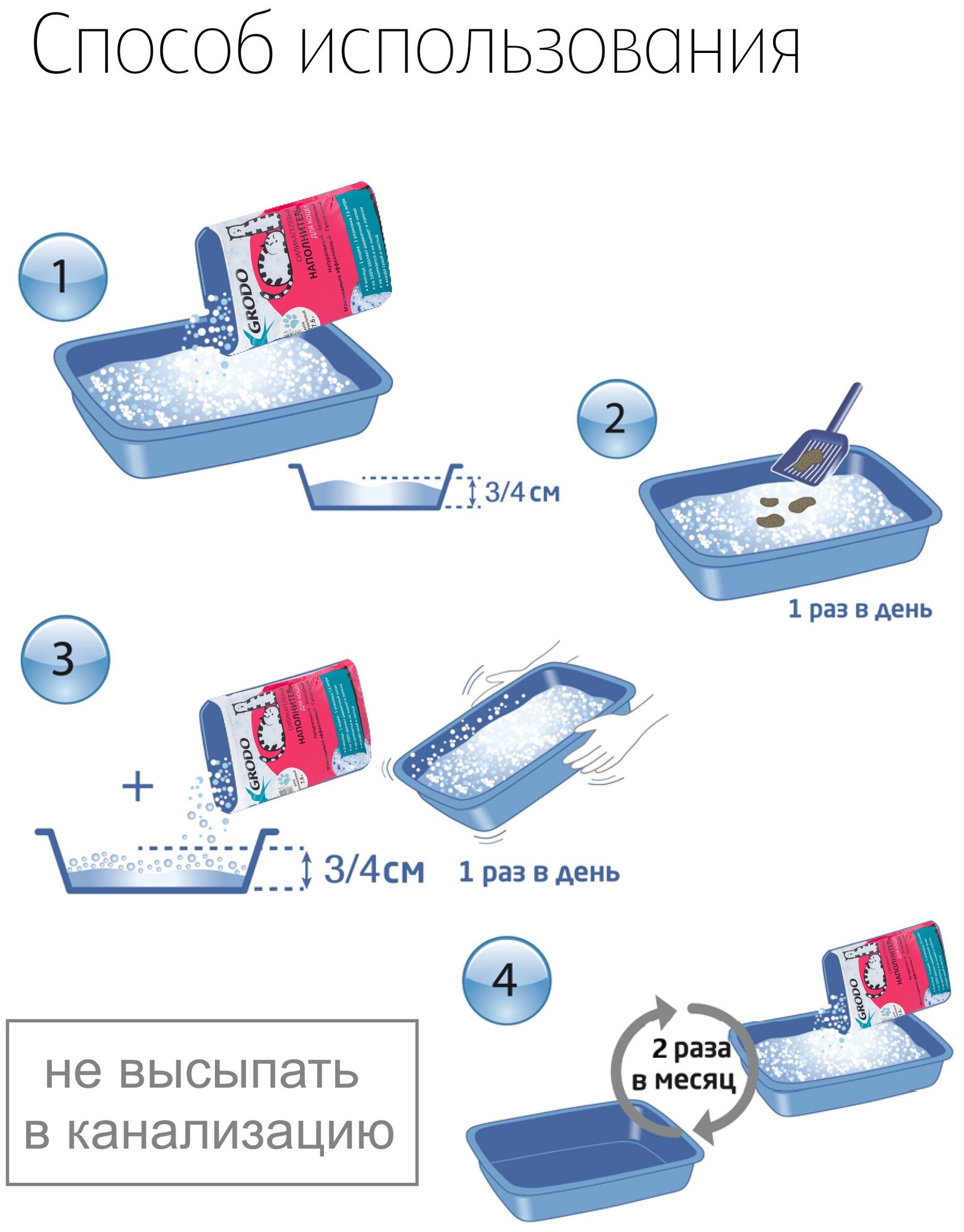 Силикагелевый наполнитель Grodo антибактериальный, 7,6 л - фотография № 4