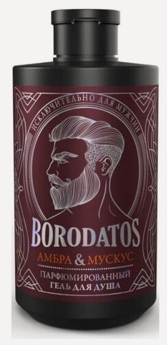 Изображение товара Мужской парфюмированный гель для душа Borodatos амбра, мускус 400 мл