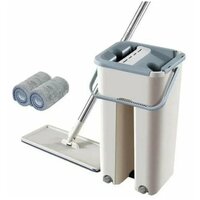 Scratch Cleaning Mop Комплект для уборки швабра и ведро с отжимом, бежевый