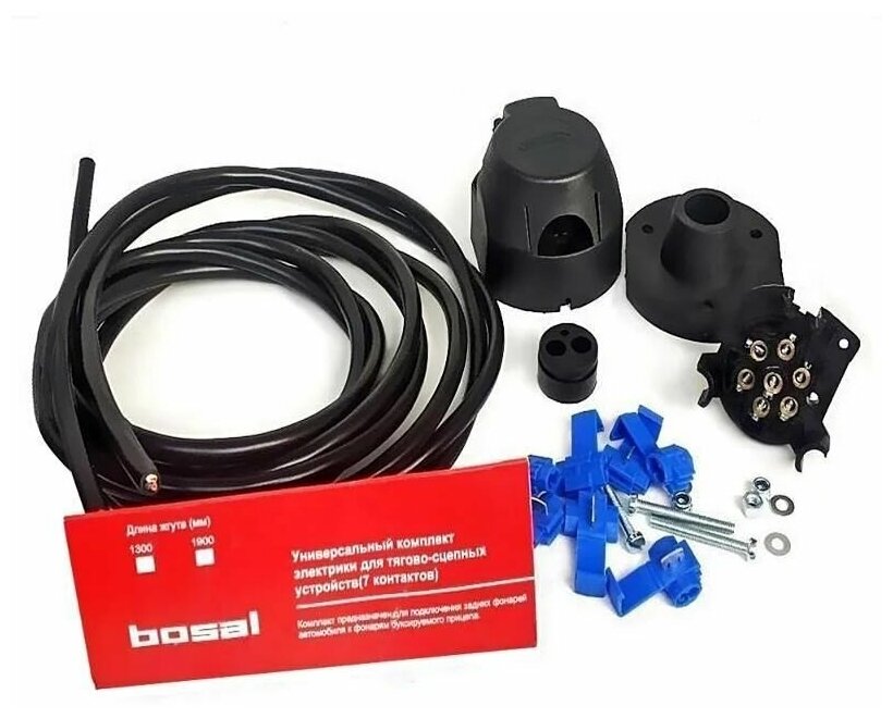 BOSAL BAF0180 БАФ-0180_розетка к ТСУ! EDV 7P с электрожгутом 1.9 м в пакете\