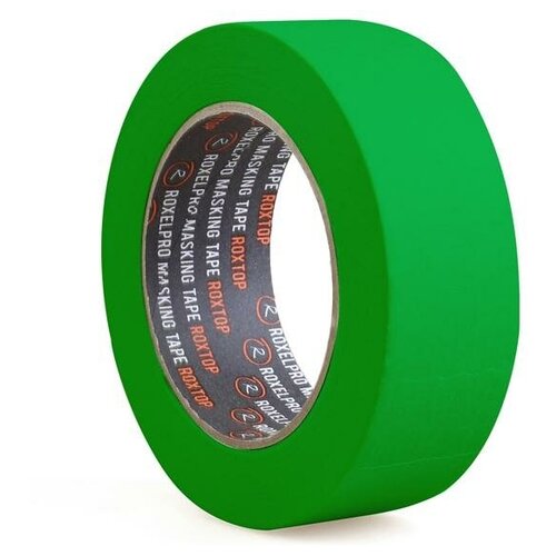 Скотч малярный RoxelPro 3580 бумажный зеленый 18 мм х 40 м