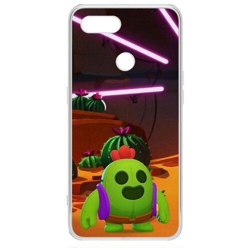 Силиконовый чехол / накладка Krutoff Clear Case Brawl Stars-Спайк для Oppo A12 чехол накладка krutoff clear case brawl stars спайк для oppo a78 4g