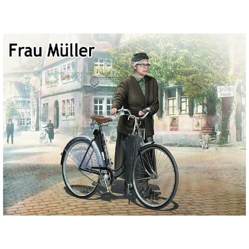 Master Box Сборная модель Фрау Мюллер, Женщина и женский велосипед, Европа, период Второй мировой войны, 1/35