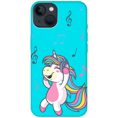 Силиконовый чехол на Apple iPhone 14 / Эпл Айфон 14 с рисунком Musical Unicorn Soft Touch мятный силиконовый чехол на apple iphone 14 plus эпл айфон 14 плюс с рисунком unicorn soft touch мятный