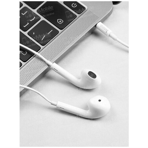 Наушники hoco M55 проводные белые с микрофоном для музыки в подарок дочке ж 97200₽