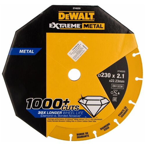 Набор отрезных дисков DeWALT DT40255, 230 мм, 1 шт. набор отрезных дисков hammer 232 024 230 мм 25 шт