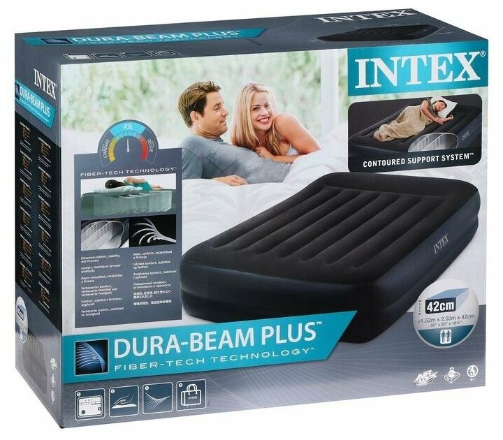 Кровать INTEX Pillow Rest Raised Bed 152х203х42см 64124 - фотография № 5