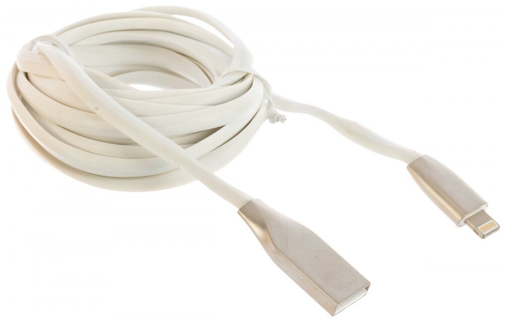 Кабель Gembird Cablexpert Gold Series USB AM/Lightning 3m White CC-G-APUSB01W-3M - фото №5