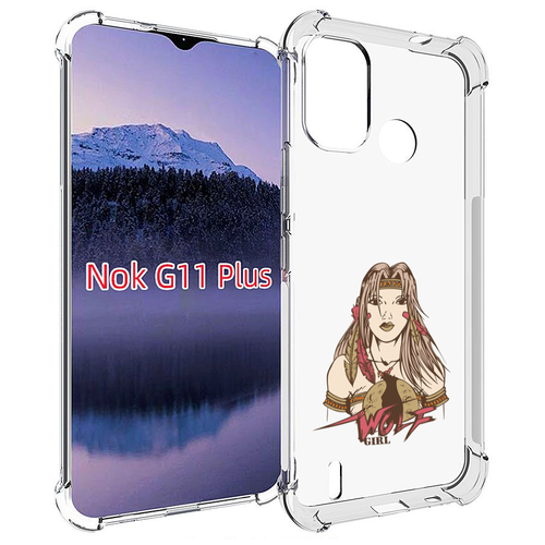 Чехол MyPads девушка волк для Nokia G11 Plus задняя-панель-накладка-бампер