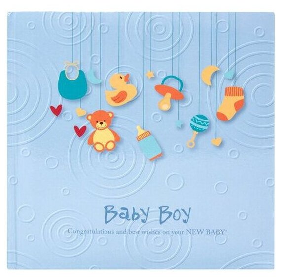 Фотоальбом Brauberg "Baby Boy" на 200 фото 10х15 см, твердая обложка, бумажная страница, бокс, голубой