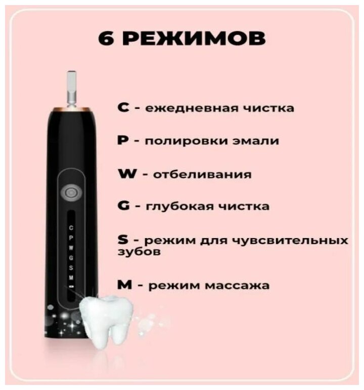 Звуковая зубная щетка Sonic Toothbrush Smarter X-7, черная