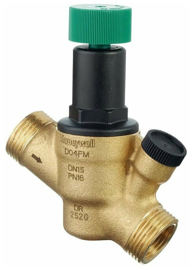 Редуктор давления, мембранный с отверстием под манометр Honeywell-Braukmann D04fm-1/2"A