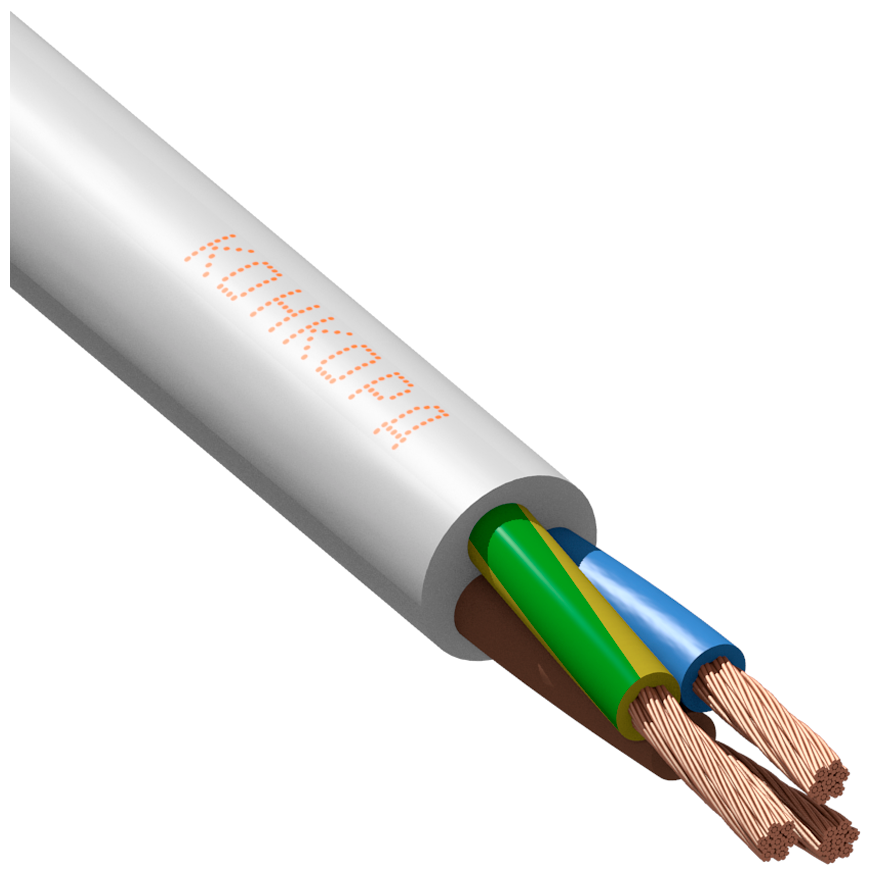 Провод силовой ПВС Конкорд ГОСТ, 3x0.75 мм², 100 м - фотография № 2