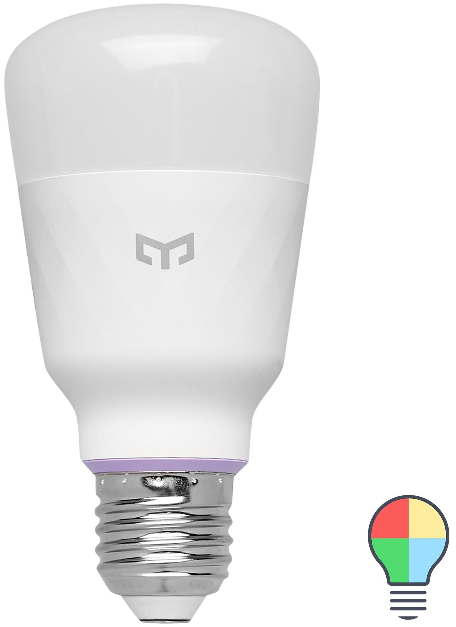 Лампа умная светодиодная Yeelight E27 200-240 В 10 Вт груша матовая 800 лм регулируемый цвет света RGBW для диммера