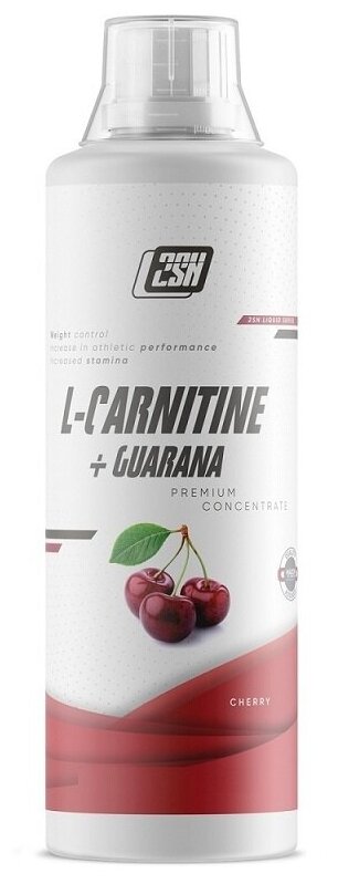 L-Carnitine Concentrate + Guarana, 500 мл, Cherry / Вишня