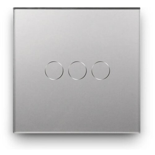 Сенсорный выключатель DiXiS Touch Wall Light Switch 3 Gang / 1 Way (86x86) Grey (TS3) hot sale smart home black crystal glass panel 1 2 3 gang 1 way eu plug light touch sense screen wall switch with led indicator