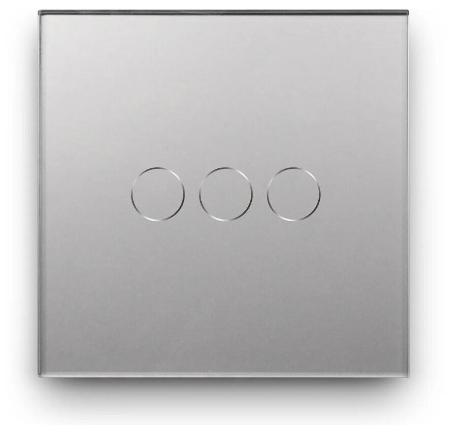 Умный сенсорный выключатель DiXiS Wi-Fi Touch Wall Light Switch (Zigbee) 3 Gang / 1 Way (86x86) Grey (TSW3-ZB)