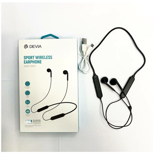Наушники для занятия спортом на веревке на шею нашейные Devia Sport Wireless Earphone Smart Series EM036 97800₽