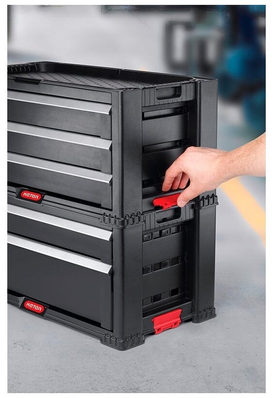 Ящик для инстр. Keter Drawer Tool Chest 3 16.3л 3отд. черный (17199302) - фото №3