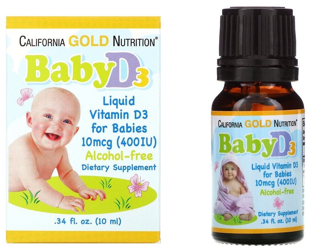 California Gold Nutrition Baby Vitamin D3 Liquid фл., 10 мкг, 10 мл