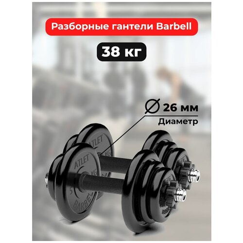 Гантели 19 кг - 2шт MB Barbell разборные