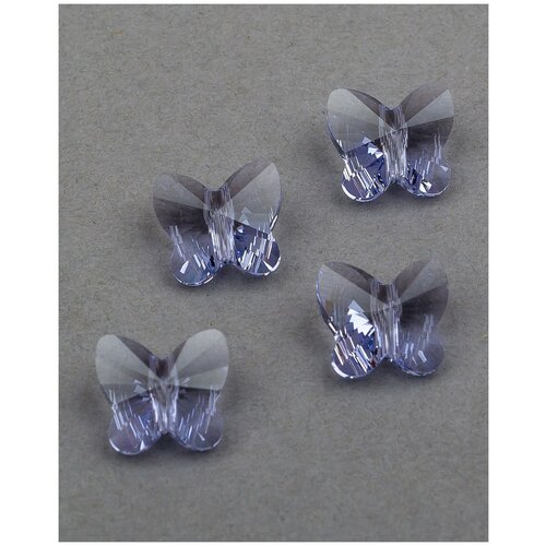 Бусины в виде бабочек Swarovski, цвет Provence Lavender (#283), Размер 10 мм, 4 шт.