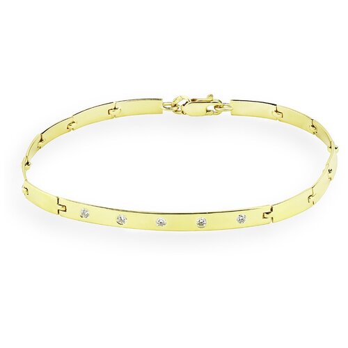 Браслет Master Brilliant, желтое золото, 585 проба, бриллиант, длина 16.5 см.