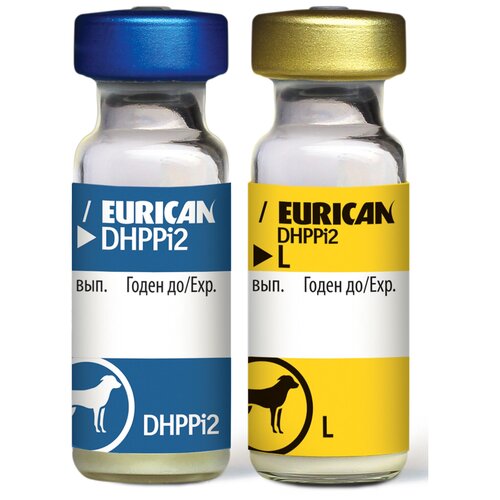 Эурикан DHPPi + L вакцина для собак + растворитель, 1 доза