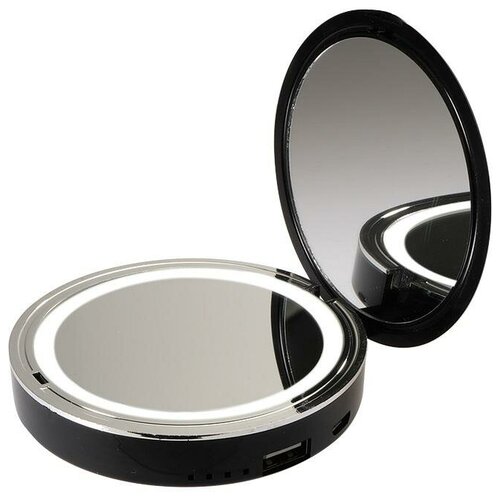 Светильник светодиодный ML-D9PB-bk косметическое зеркало с подсветкой с увеличением 13с LED литиевый аккум встроен POWER BANK черн код 5038189 JazzWay 5шт в упак 6570₽