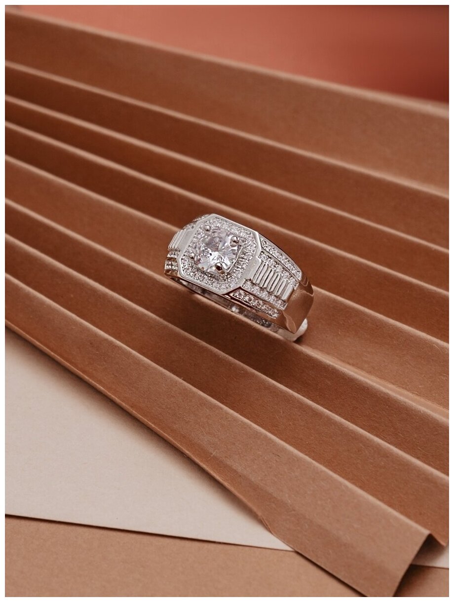 Ювелирная бижутерия безразмерное кольцо покрытое серебром с кристаллами Swarovski