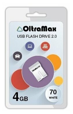 Флешка OltraMax 70 4GB White