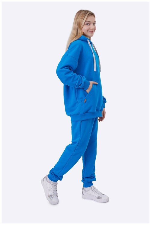 Школьные брюки джоггеры Шалуны, размер 38, 158, голубой
