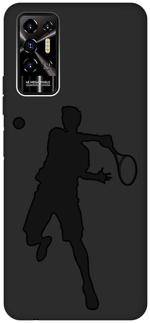 Матовый чехол Tennis для Tecno Pova 2 / Техно Пова 2 с 3D эффектом черный