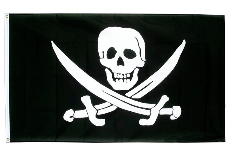 Флаг пиратский большой 60 х 90см