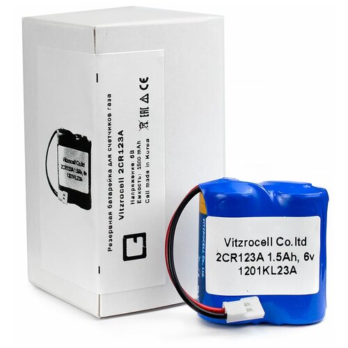 резервная батарейка для счетчиков газа g4a1ky серий g10 g16 g25 vitzrocell 2cr123a Резервная батарейка для счетчиков газа G4A1KY серий G10, G16, G25 Vitzrocell 2CR123A
