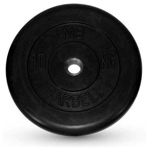 Диск 'Стандарт' обрезиненный чёрный 10 кг. MB BARBELL MB-PltB31-10