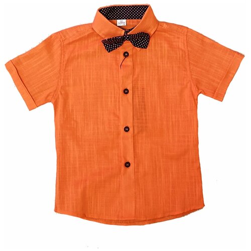 фото Рубашка , размер 86;92, оранжевый без бренда