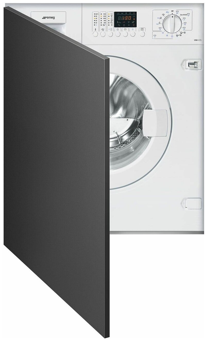Встраиваемая стиральная машина Smeg с сушкой, 60 см, 7/4 кг, цвет белый