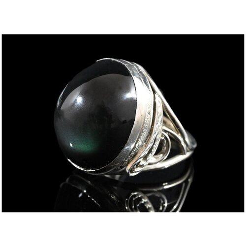 Кольцо Радуга Камня, обсидиан, размер 18, фиолетовый, черный кольцо радуга камня обсидиан размер 18 черный коричневый