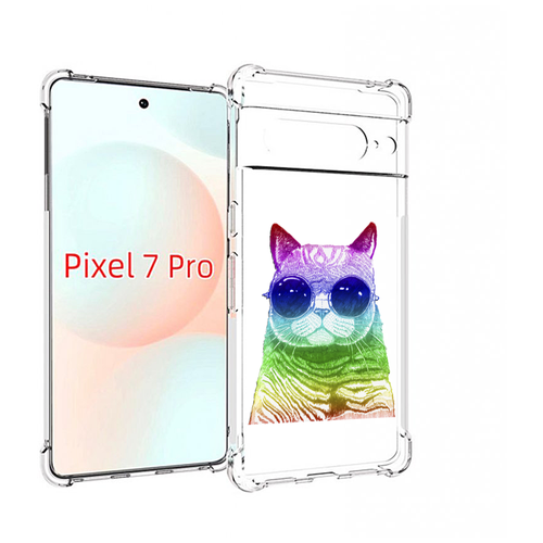 Чехол MyPads Кот в очках для Google Pixel 7 Pro задняя-панель-накладка-бампер чехол mypads собака в очках для google pixel 7 pro задняя панель накладка бампер