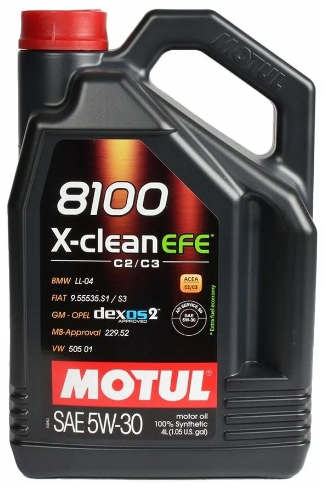 MOTUL 8100 X-clean EFE 5W-30 109171 Моторное масло для бензиновых и дизельных д двигателей – евро 4, 5 и 6 100% Синтетическое