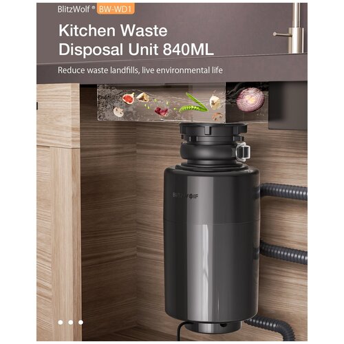 Измельчитель кухонных отходов BlitzWolf BW-WD1 Kitchen Waste Disposal Unit 840ML with Two-level Grinding Black