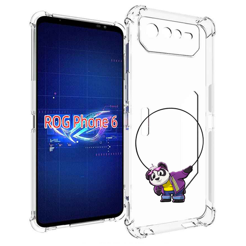 Чехол MyPads панда-с-обручем для Asus ROG Phone 6 задняя-панель-накладка-бампер