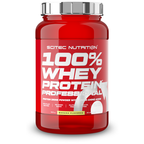 Протеин Scitec Nutrition 100% Whey Protein Professional, 920 гр., банан протеин geon excellent whey 920 гр банан