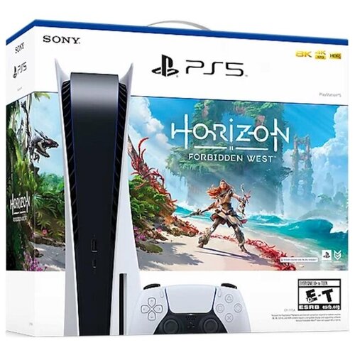 Игровая приставка Sony PlayStation 5 825 ГБ SSD белый Игра Horizon Forbidden West 7699000₽