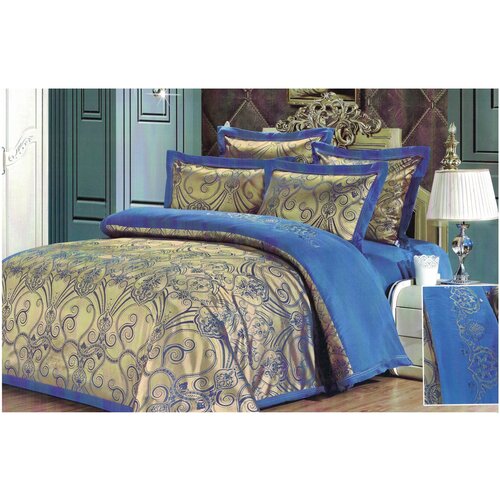 Сатин жаккард Семейное 4 наволочки 50x70-2шт 70x70 2шт с евро простынью с вышевкой ГОСТ 31307-2005