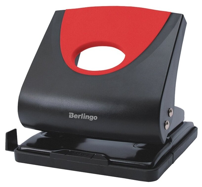Дырокол Berlingo "Office Soft", 30 листов, пластиковый, красный, с линейкой (DDp_30163)